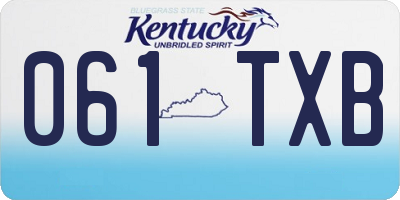 KY license plate 061TXB
