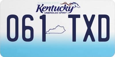 KY license plate 061TXD
