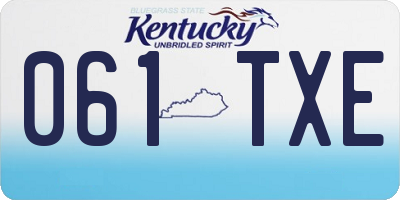KY license plate 061TXE