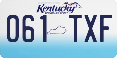 KY license plate 061TXF