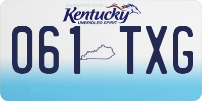KY license plate 061TXG