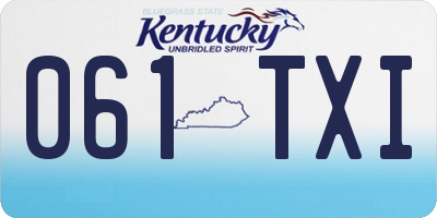 KY license plate 061TXI
