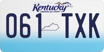 KY license plate 061TXK