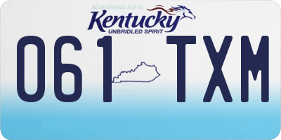 KY license plate 061TXM