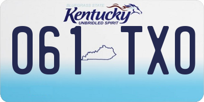 KY license plate 061TXO