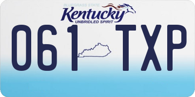 KY license plate 061TXP