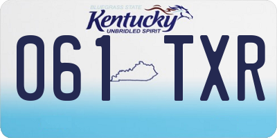 KY license plate 061TXR