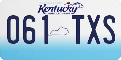 KY license plate 061TXS