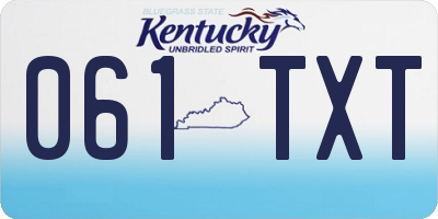 KY license plate 061TXT