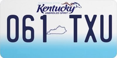 KY license plate 061TXU