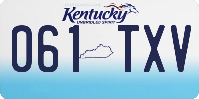 KY license plate 061TXV