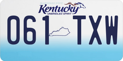 KY license plate 061TXW