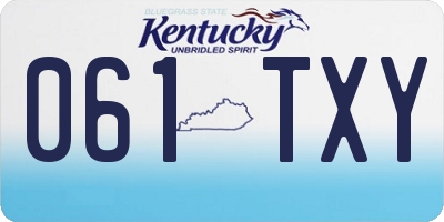 KY license plate 061TXY