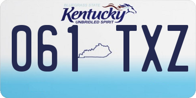 KY license plate 061TXZ