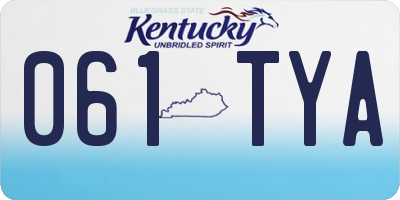 KY license plate 061TYA