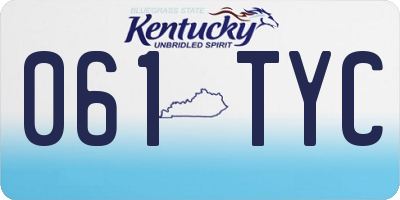 KY license plate 061TYC