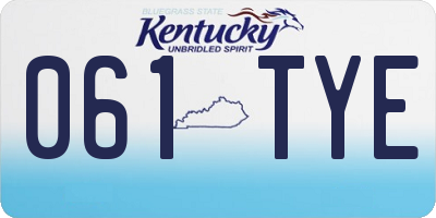 KY license plate 061TYE
