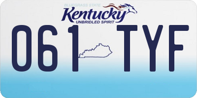 KY license plate 061TYF