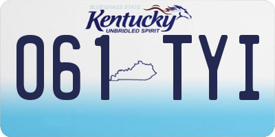 KY license plate 061TYI
