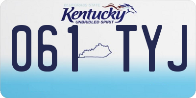 KY license plate 061TYJ