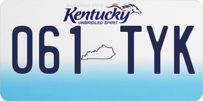 KY license plate 061TYK