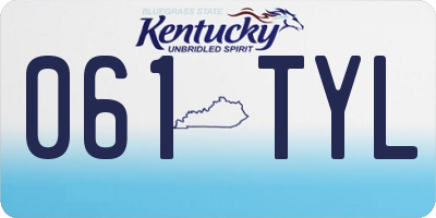 KY license plate 061TYL