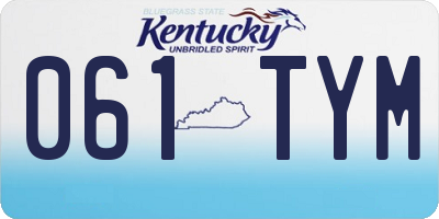 KY license plate 061TYM