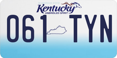 KY license plate 061TYN