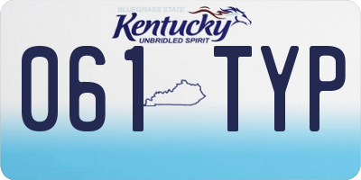 KY license plate 061TYP