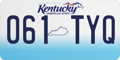 KY license plate 061TYQ