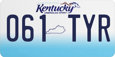 KY license plate 061TYR