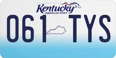 KY license plate 061TYS