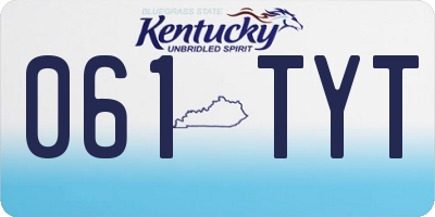 KY license plate 061TYT