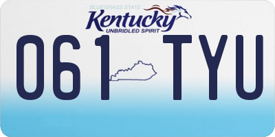 KY license plate 061TYU
