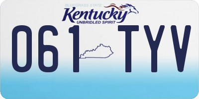KY license plate 061TYV