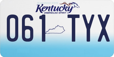 KY license plate 061TYX