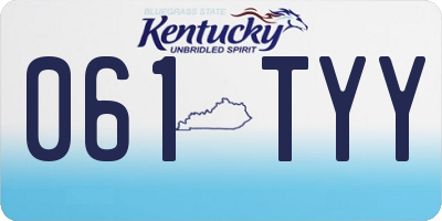 KY license plate 061TYY