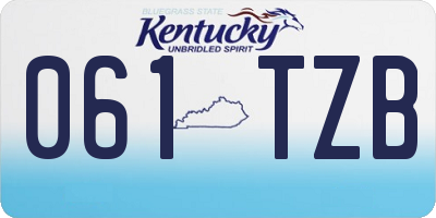 KY license plate 061TZB