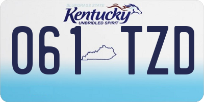 KY license plate 061TZD