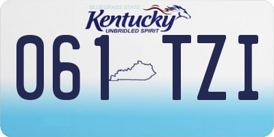 KY license plate 061TZI
