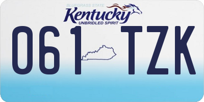 KY license plate 061TZK