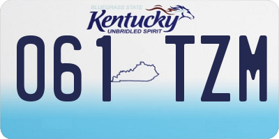 KY license plate 061TZM