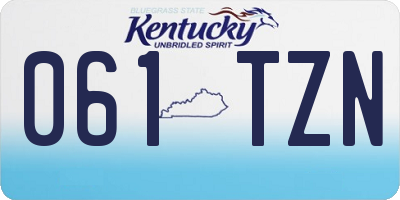 KY license plate 061TZN