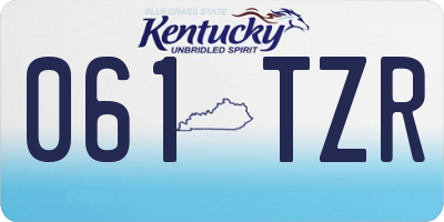 KY license plate 061TZR