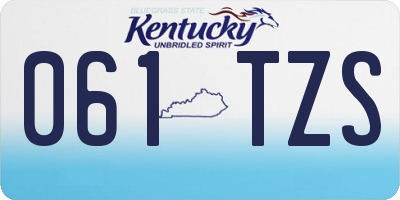 KY license plate 061TZS