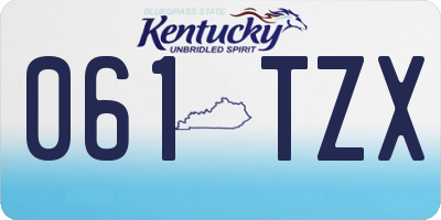 KY license plate 061TZX