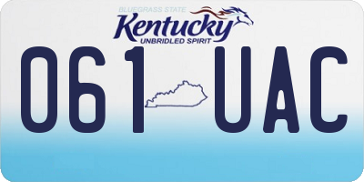 KY license plate 061UAC