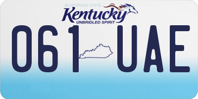 KY license plate 061UAE