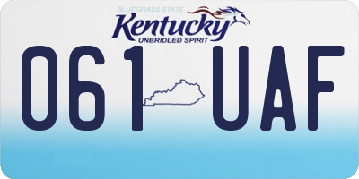 KY license plate 061UAF