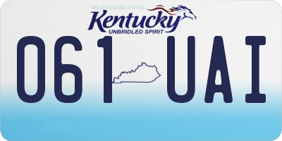 KY license plate 061UAI